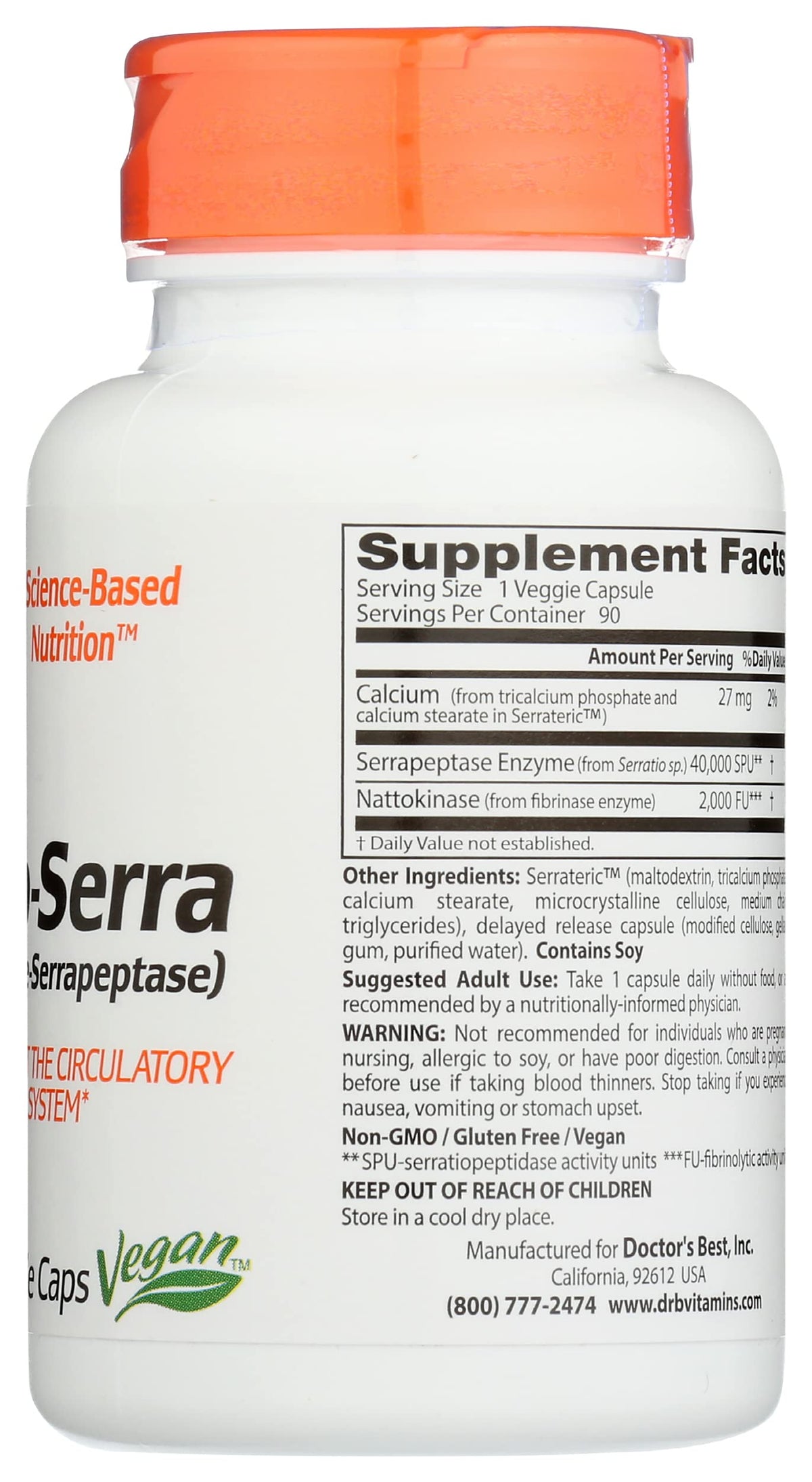 Doctor's Best Natto-Serra Enzyme - 90 Vegetarian Capsules - image 3
