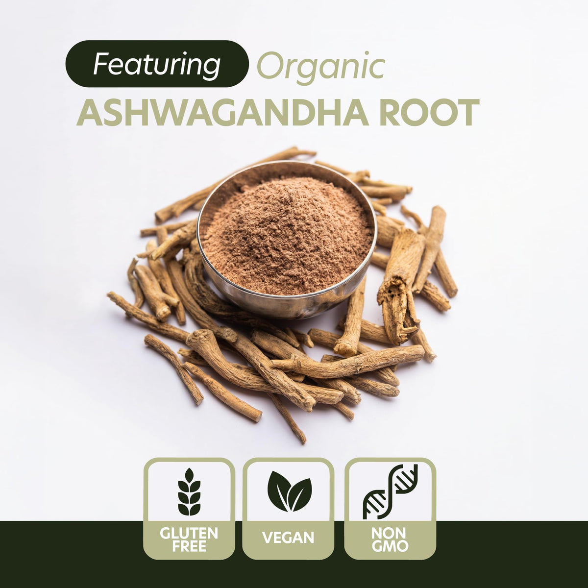 Purely Holistic Ashwagandha Extra Strength 1300mg Organic Root - 180 Capsules - image 3
