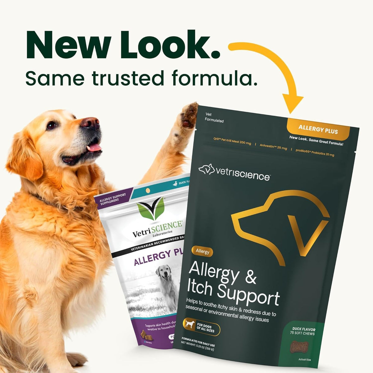 VetriScience Allergy & Itch Support Chews for Dogs, Duck - 75 Count - image 2