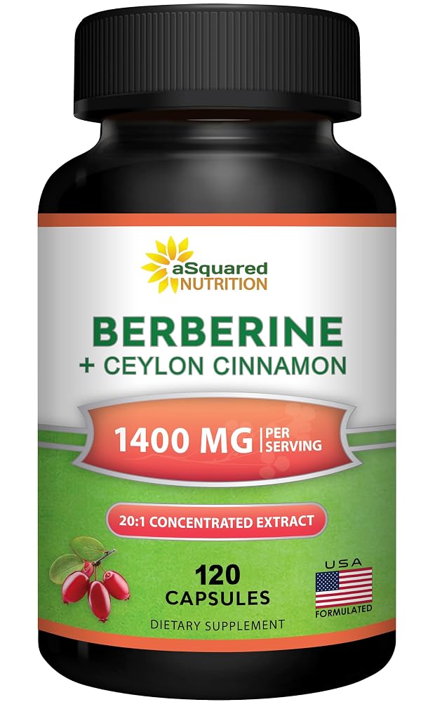 aSquared Nutrition Berberine with Ceylon Cinnamon - 120 Capsules