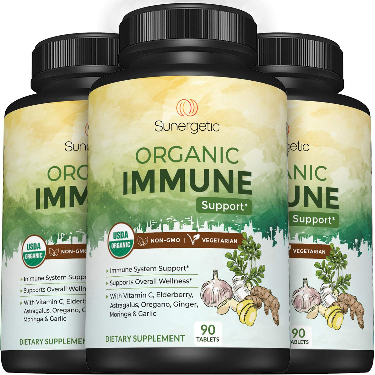 Sunergetic USDA Organic Immune Support Supplement - 90 Tablets - image 8