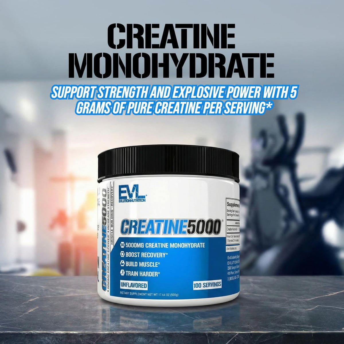 Evlution Creatine 5000 Pre & Post Workout Powder - 100 Servings - image 2