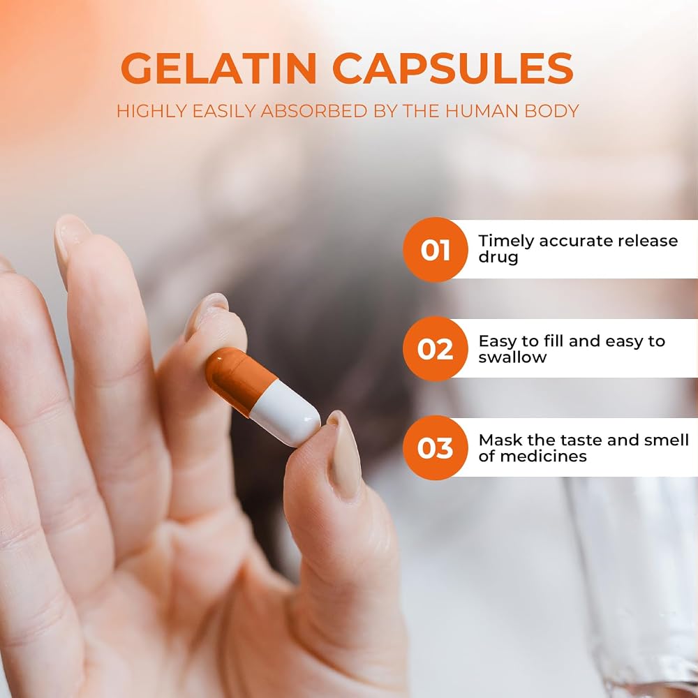 Angtai JN Empty Gelatin Capsules Size 000 - 1,000 Count - image 3