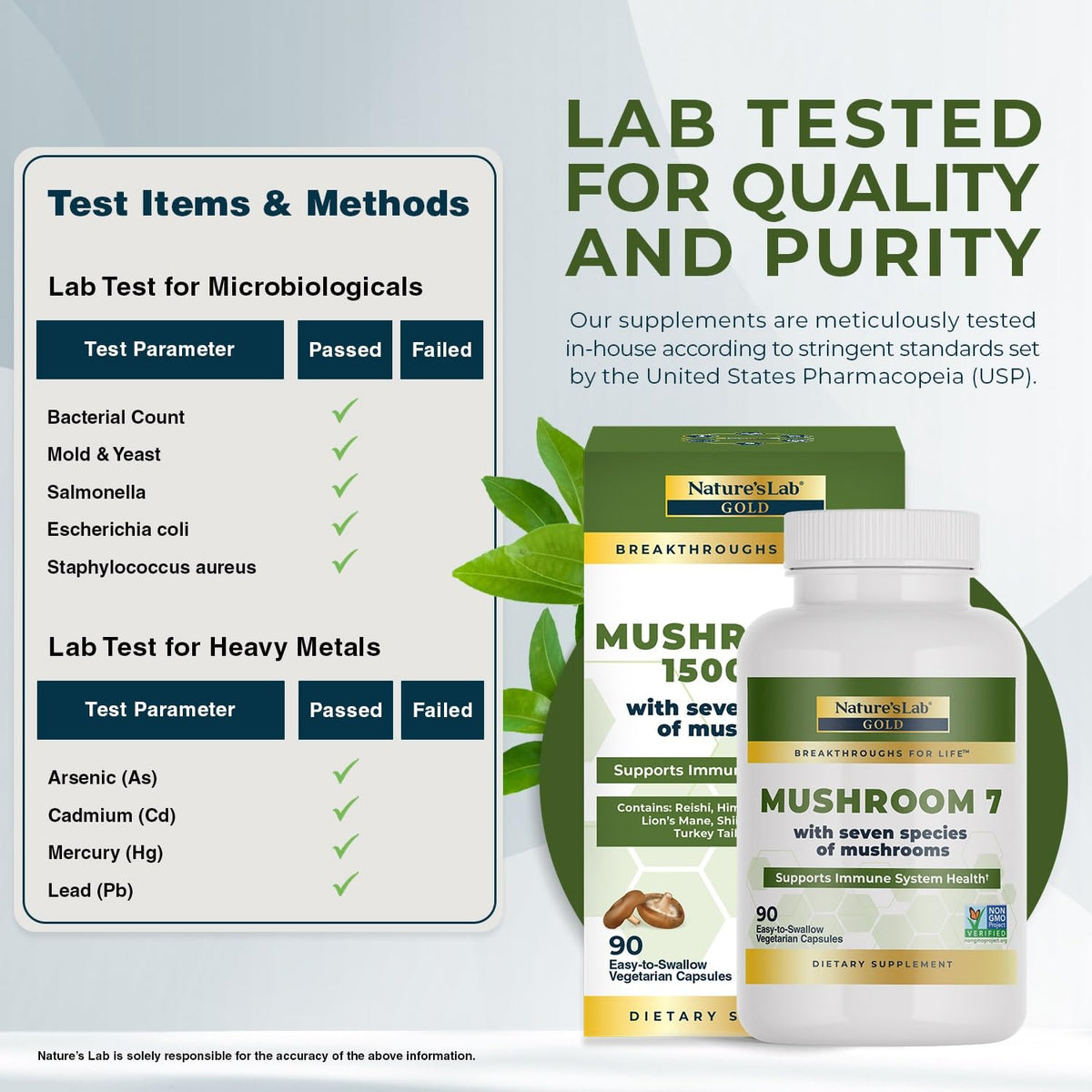 Nature's Lab Mushroom 7 Organic Blend - 90 Capsules - image 4