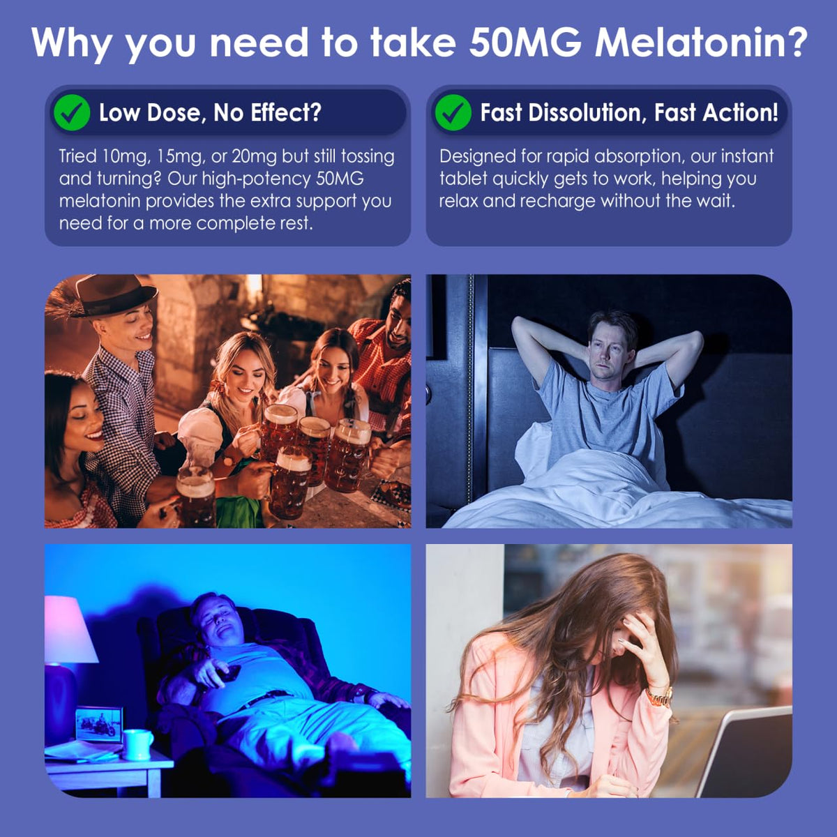 NEVISS Melatonin 50 mg for Adults - Fast Dissolve & Chewable Extra
