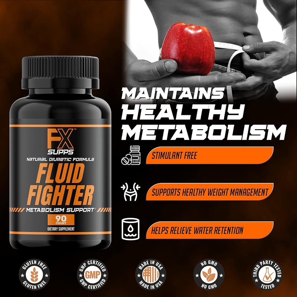 FXSUPPS Fluid Fighter Herbal Supplement with Potassium & B6 - 90 Capsules - image 4