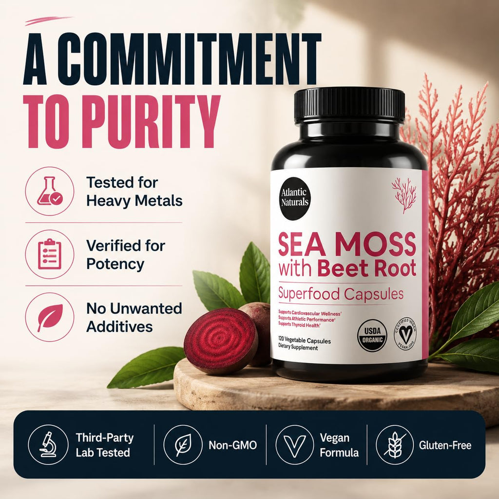 Atlantic Naturals Sea Moss Dietary Supplement - 120 Count Vegetable