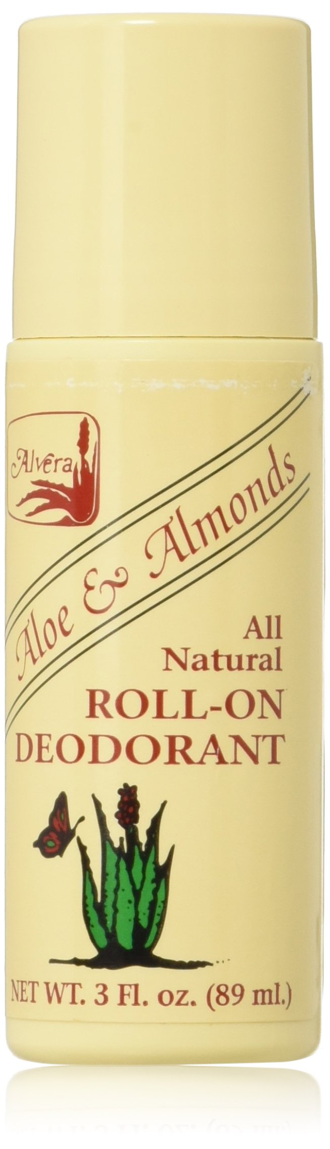 Alvera All Natural Roll-On Deodorant Aloe and Almonds - 2 Pack