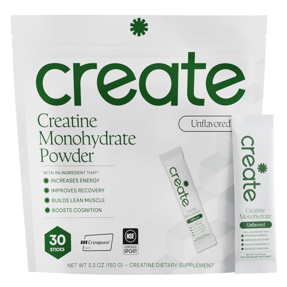 Create Creatine Monohydrate Powder Unflavored - 30 Packs