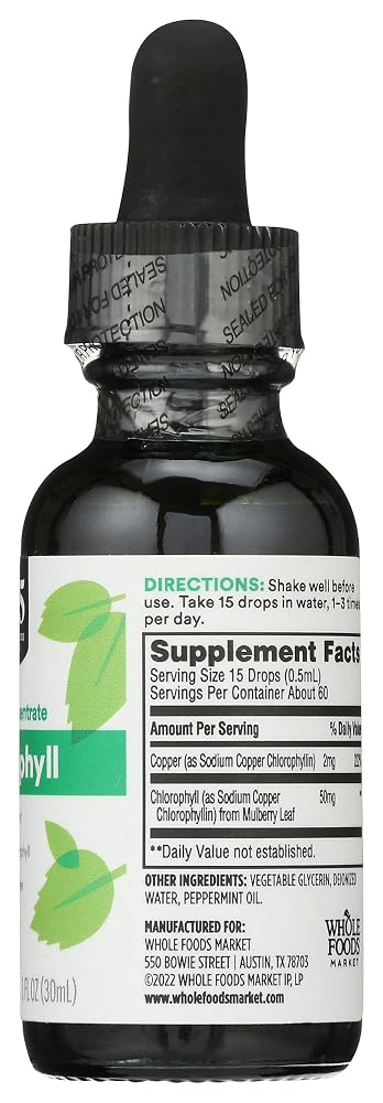 365 by Whole Foods Market Chlorophyll Liquid Concentrate Peppermint - 1 Fl Oz - image 6