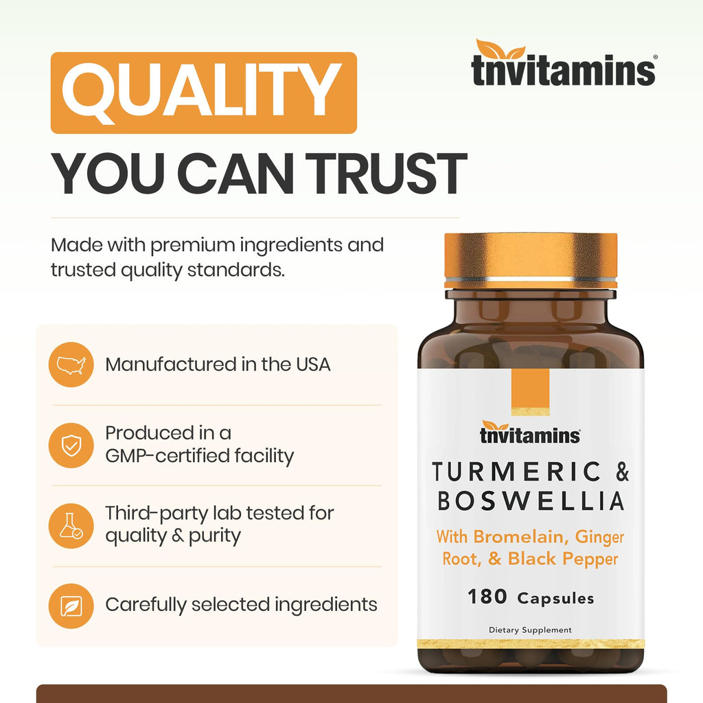 tnvitamins Turmeric & Boswellia Complex Joint Support - 180 Capsules - image 7