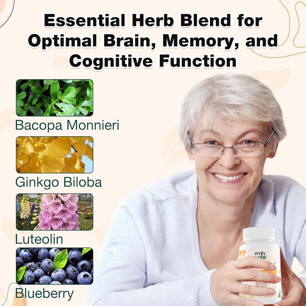 ZenixZephir Memory Focus Supplement with Plasmalogens - 60 Softgels - image 2