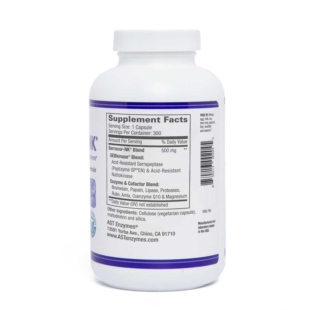 AST Enzymes Serracor-NK Systemic Enzymes - 300 Vegetarian Capsules - image 2