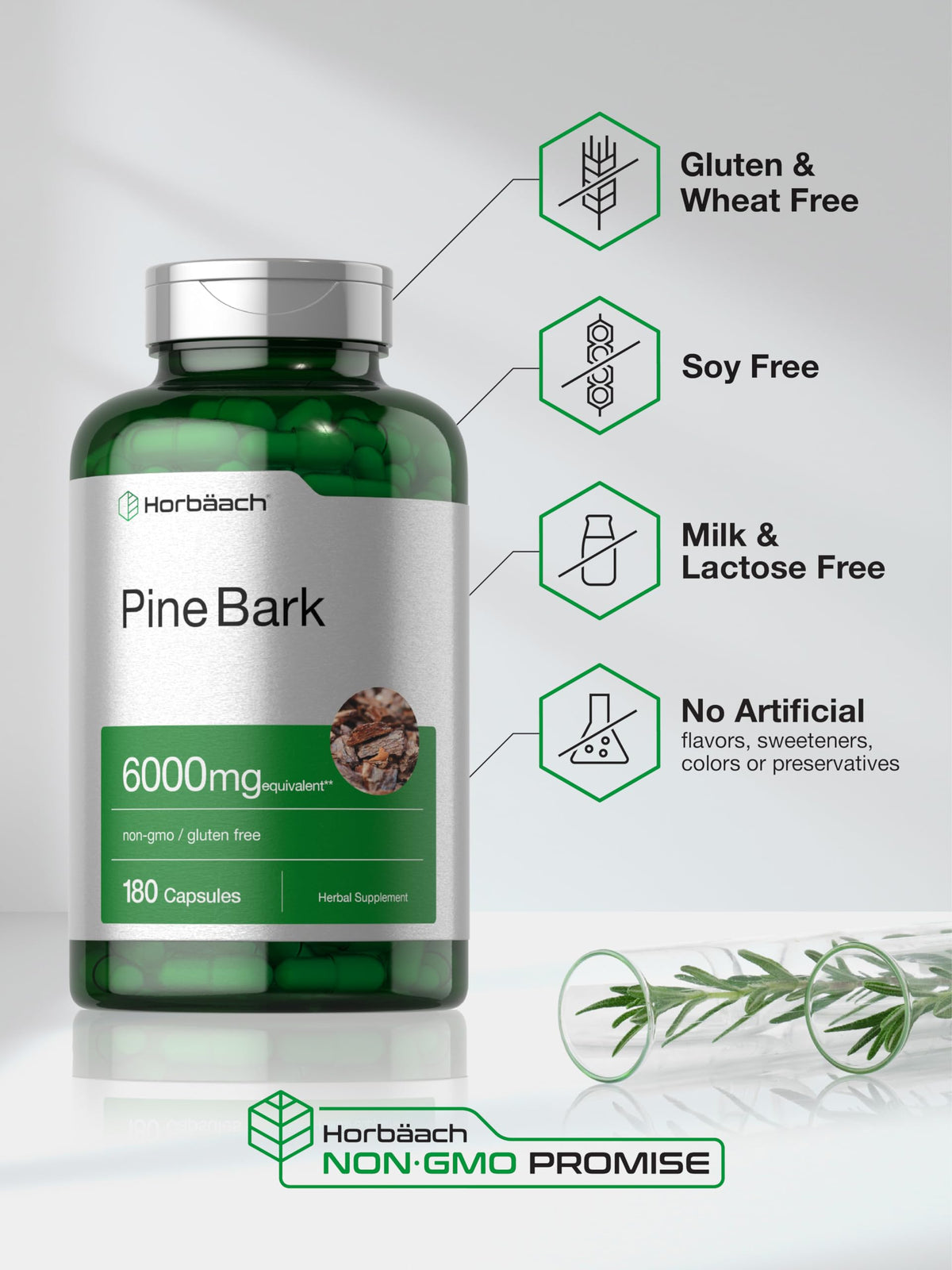 Horbäach Pine Bark Extract - 180 Capsules - image 5