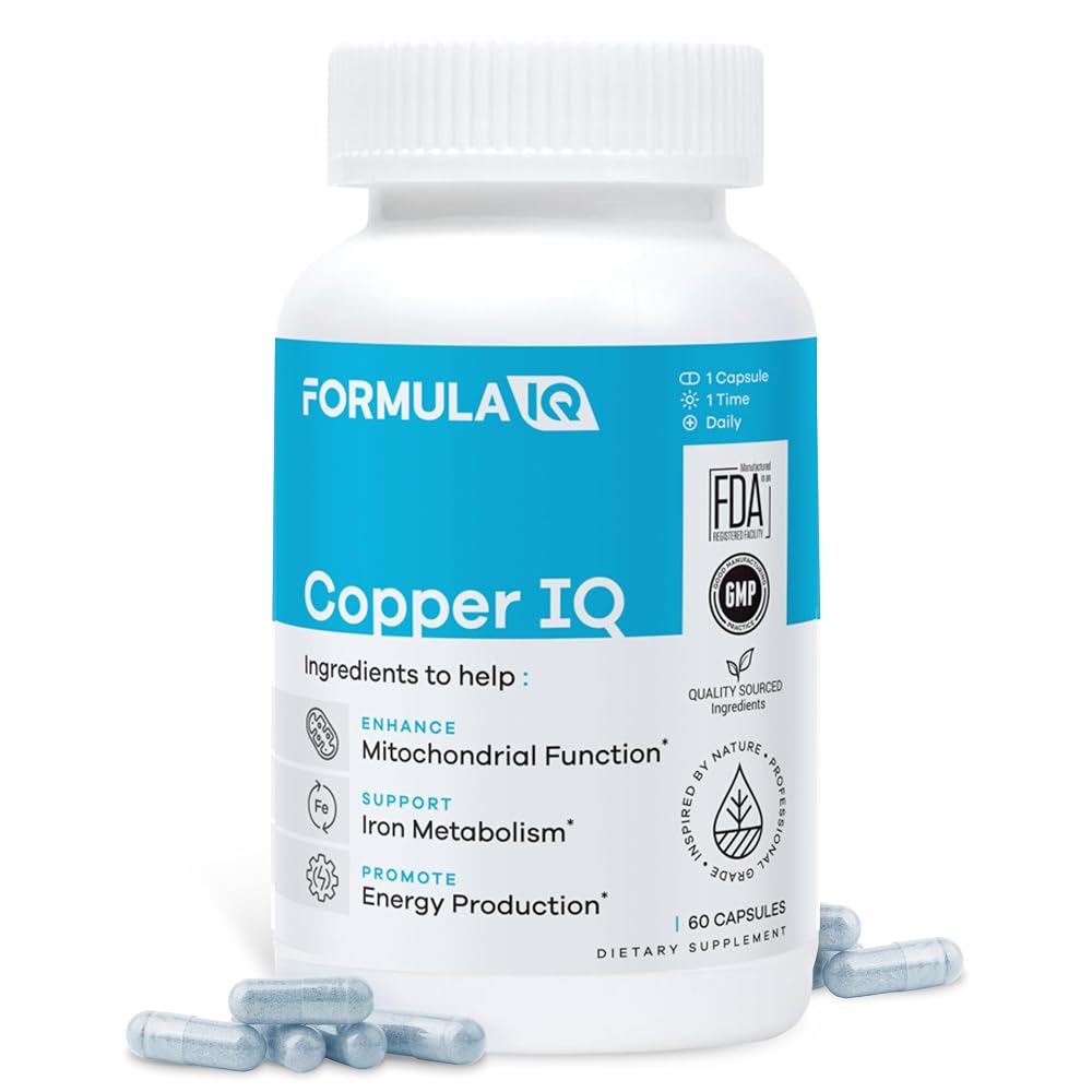 FIQ Copper IQ Chelated Supplement - 60 Vegetarian Capsules