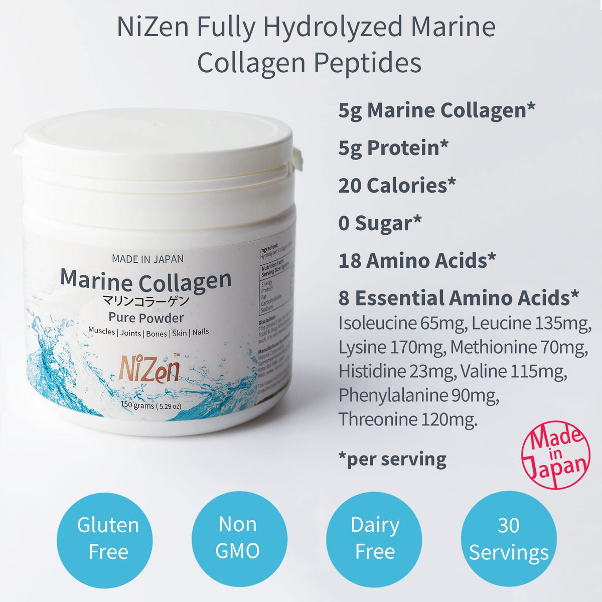 Nizen Marine Collagen Pure Powder - 5.3 oz - image 4