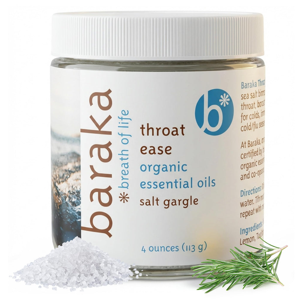 Baraka Throat Ease Sea Salt Gargle with Essential Oils - 4 oz