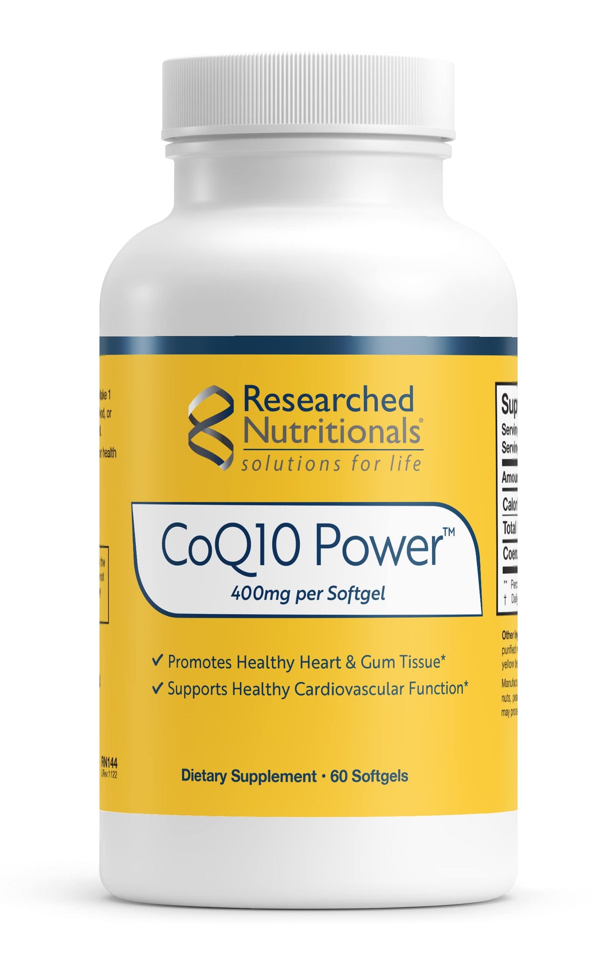 Researched Nutritionals CoQ10 400mg Heart Health Softgels - 60 Count