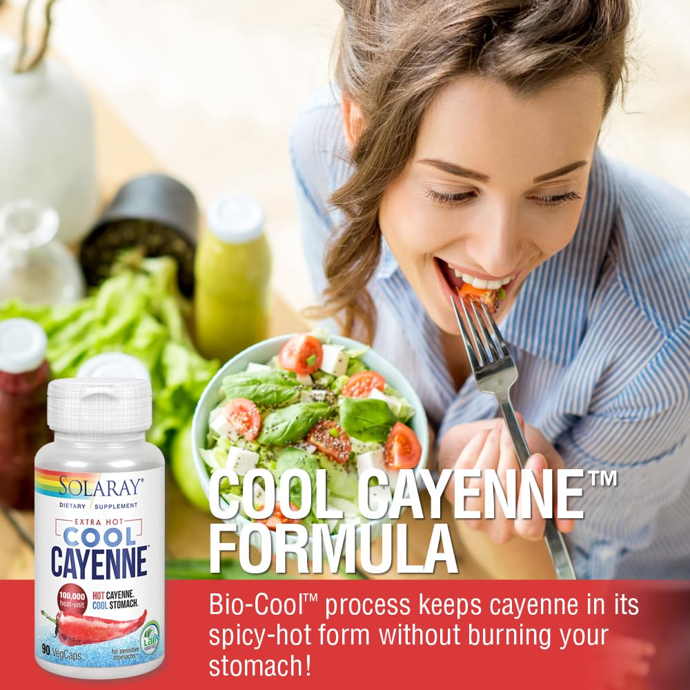 Solaray Extra Hot Cool Cayenne 100,000 Heat Units - 90 Vegetarian Capsules - image 4