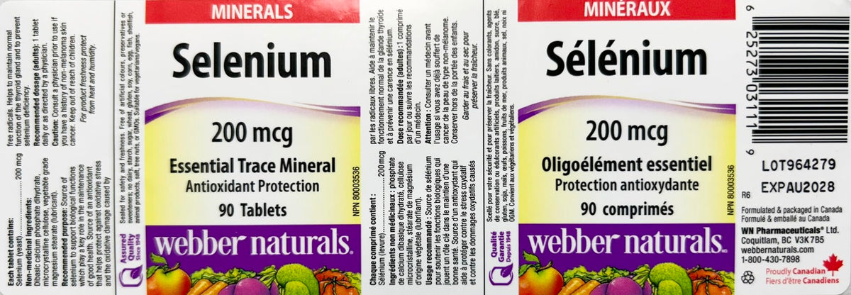 Webber Naturals Selenium Antioxidant Mineral - 90 Tablets - image 4
