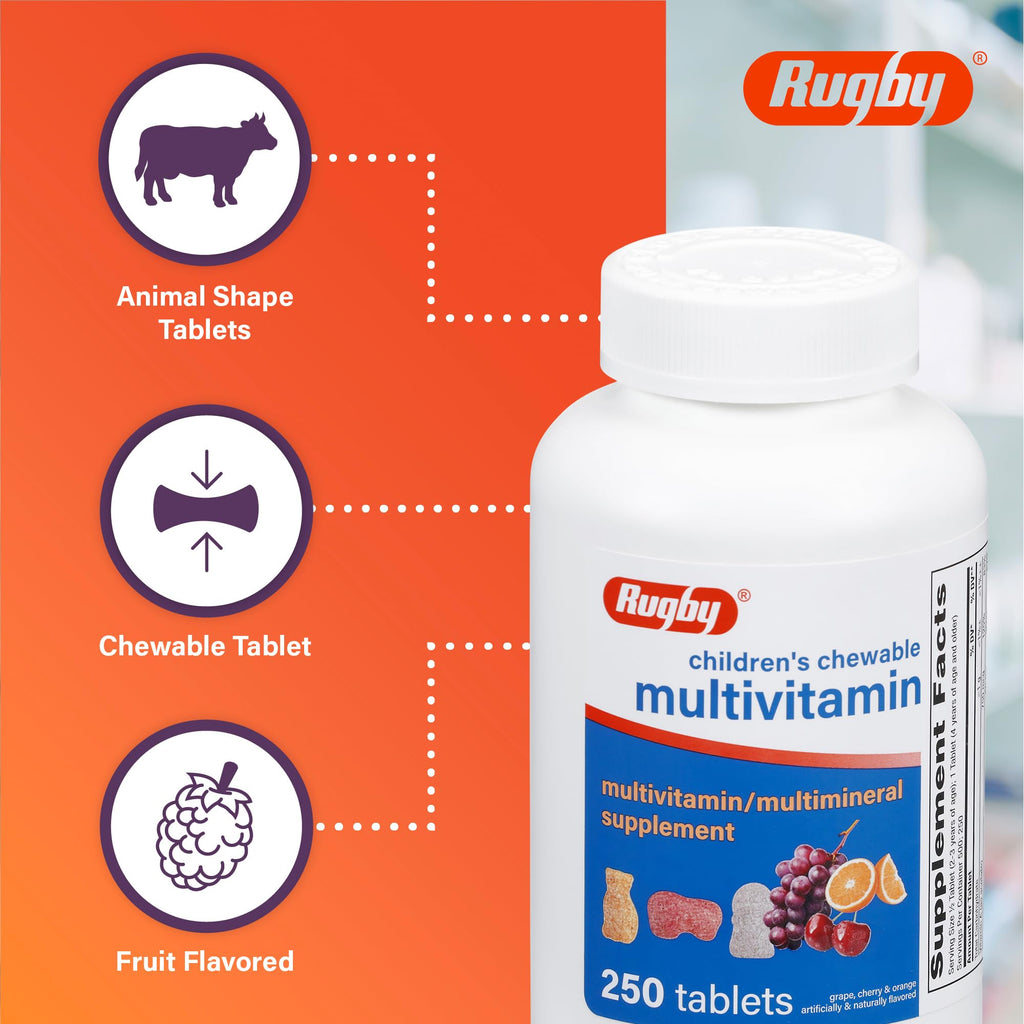 Rugby Children's Chewable Multivitamin Tablets - 250 Count - image 5