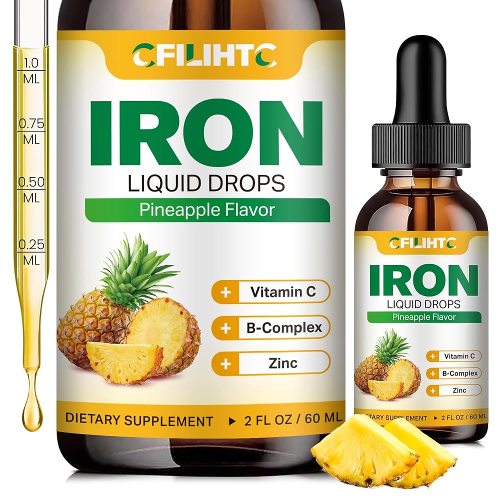 CFILIHTC Liquid Iron Supplement for Women Men & Kids Multivitamin