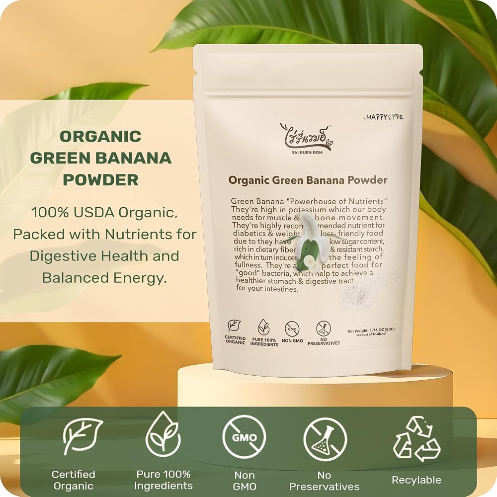 HappyLyfe Rairuen ROM Organic Green Banana Powder - 50g - image 3