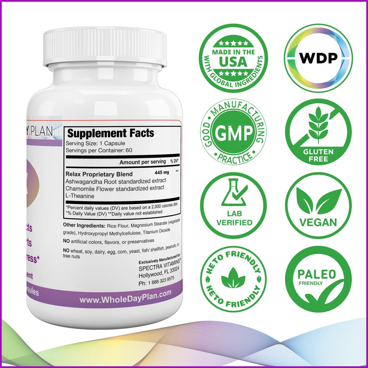 Spectra Vitamins Relax Support Supplement - 60 Capsules - image 5