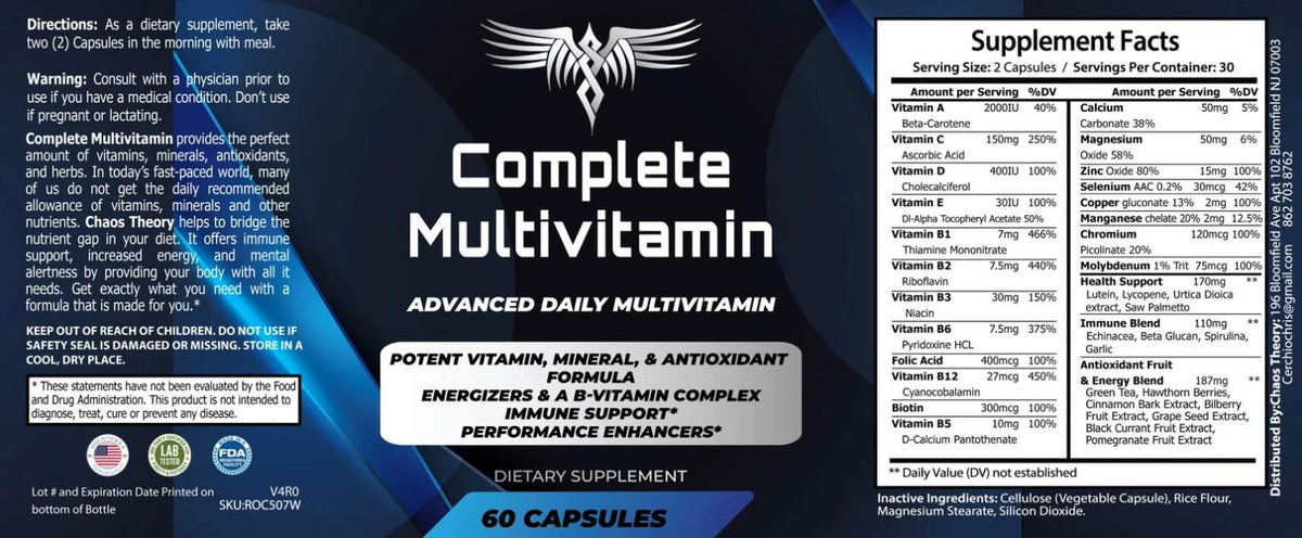 Chaos Theory Multi-Vitamin for Female - 60 Capsules - image 2