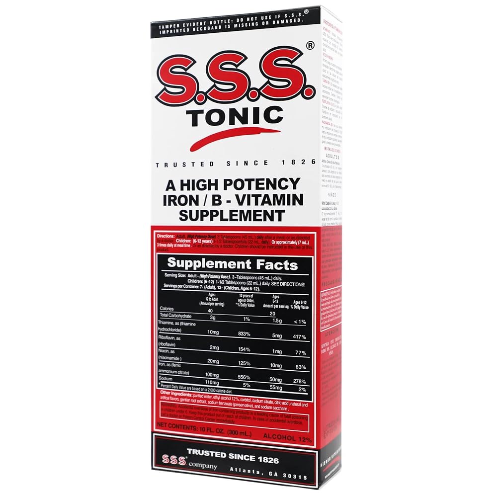 SSS Tonic Iron and Vitamin B Supplement Liquid - 10 Fl Oz (3 Pack) - image 6