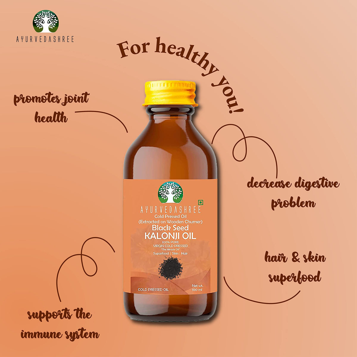 AYURVEDASHREE Cold Pressed Black Seed Oil - 3.38 fl oz - image 4