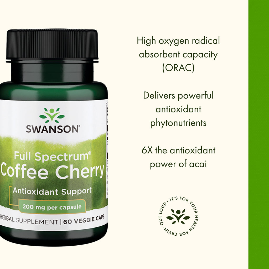 Swanson Full Spectrum Coffee Cherry 200 mg - 60 Vegetarian Capsules - image 4