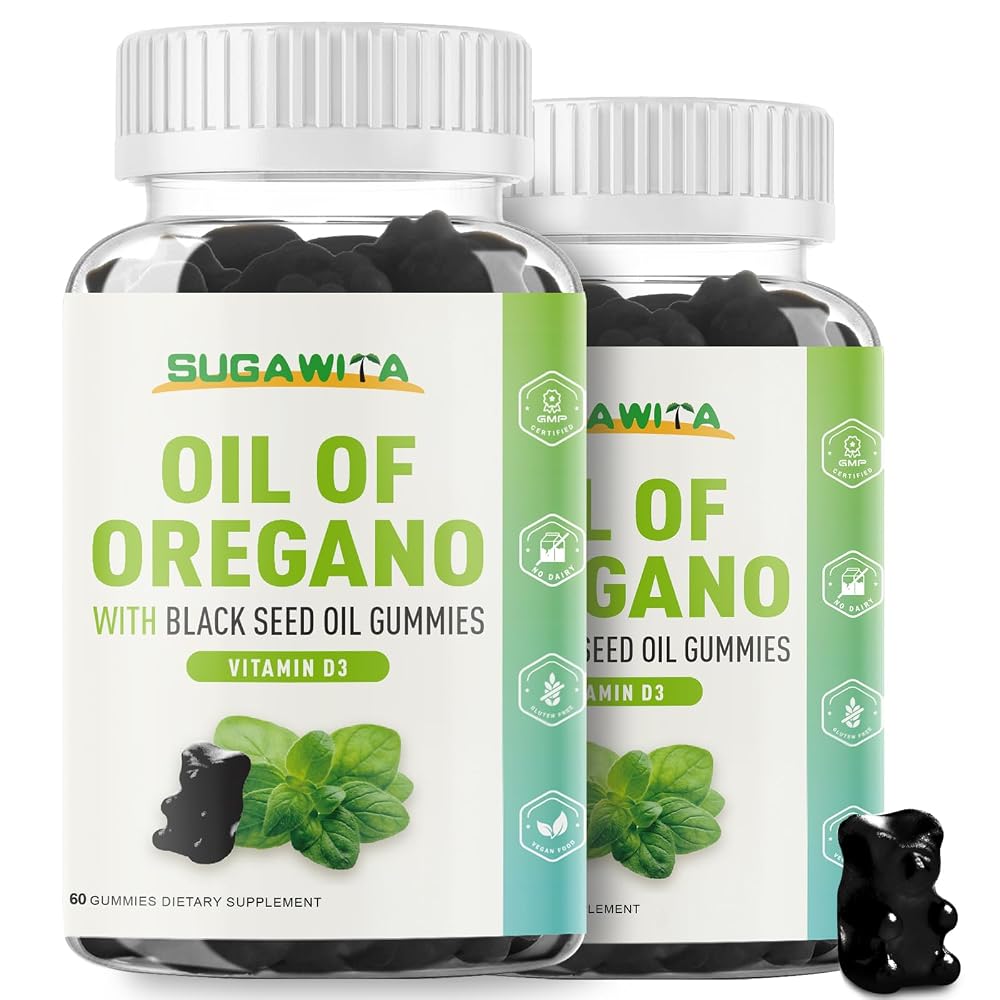 SUGAWITA Oil of Oregano with Black Seed Oil Gummies - 120 Count