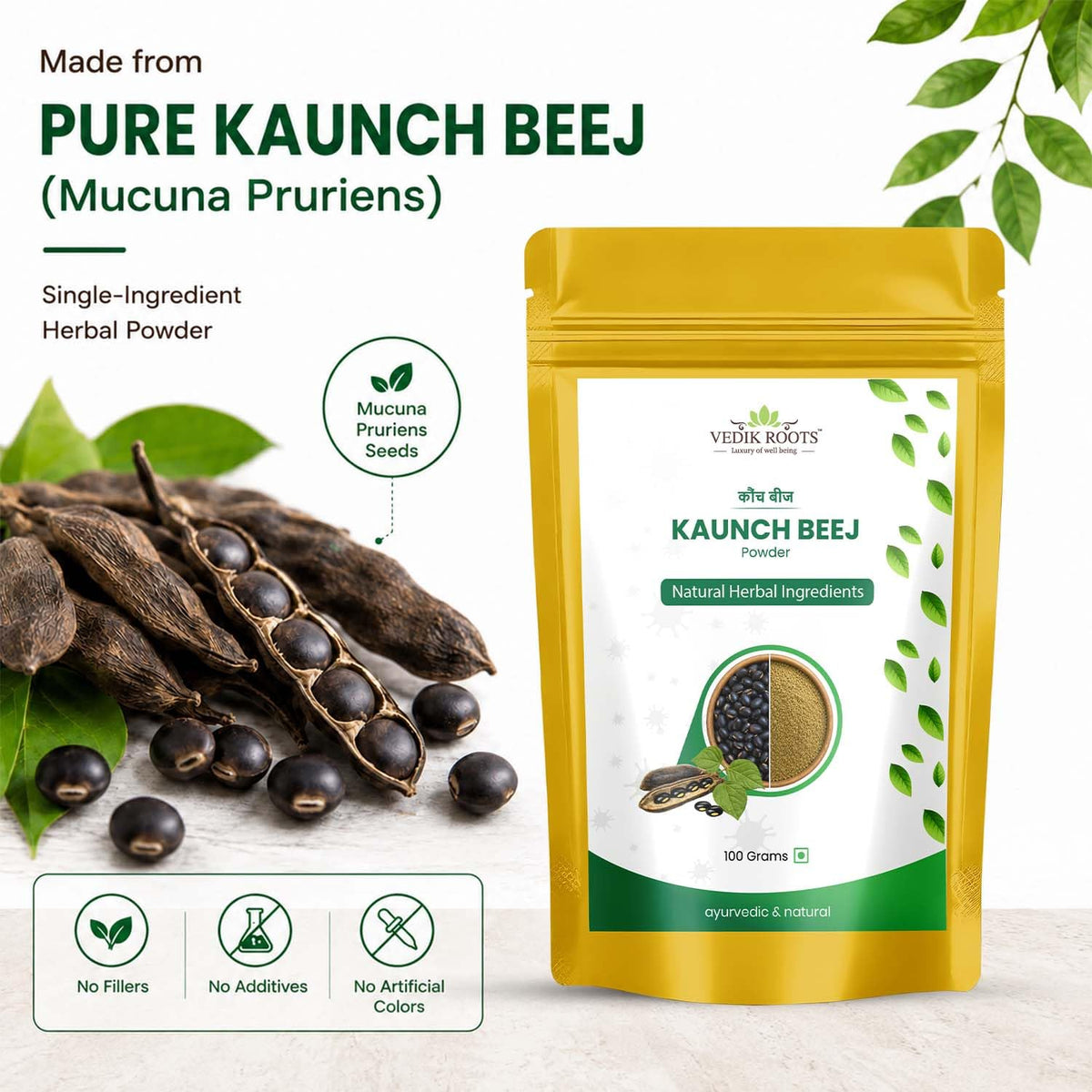 VEDIKROOTS Kaunch Beej Powder for Strength and Stamina - 100g - image 6