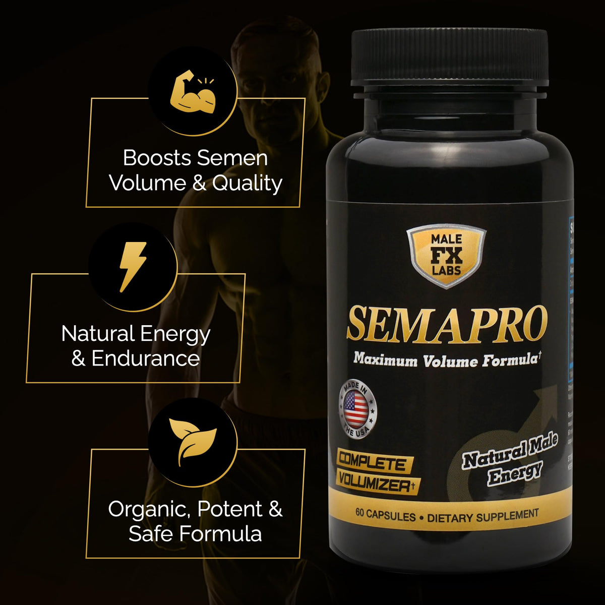 Semapro Semen Volume Booster for Men - 60 Capsules - image 3