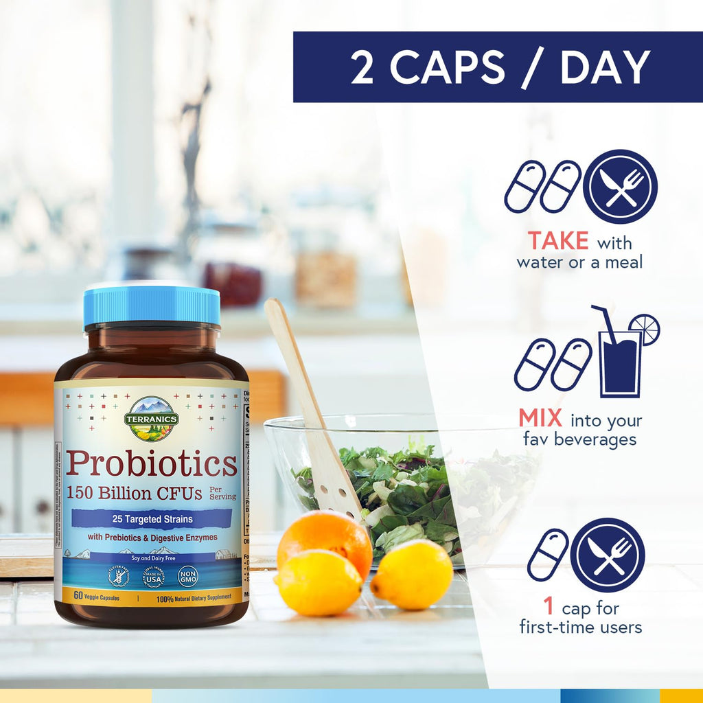 Terranics Daily Probiotics 150 Billion 25 Strains - 60 Vegetarian Capsules - image 5