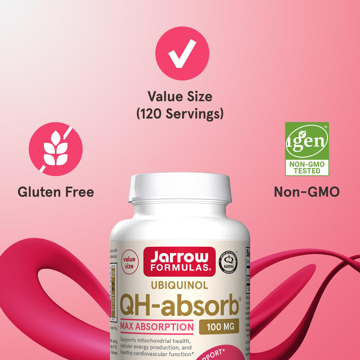 Jarrow Formulas QH-Absorb Ubiquinol 100 mg - 120 Softgels - image 5