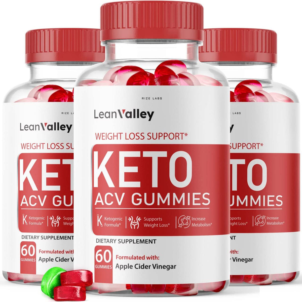 rize labs Lean Valley Keto ACV Gummies Apple Cider Vinegar - 180 Gummies