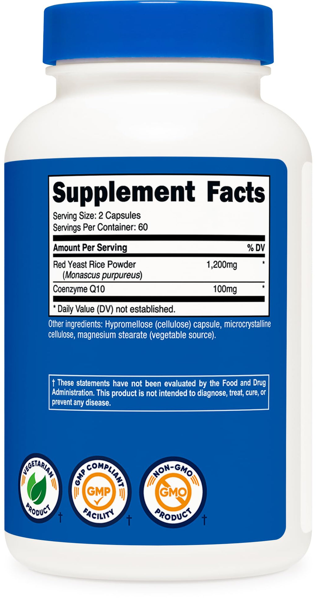 Nutricost Red Yeast Rice with CoQ10 1300mg - 120 Capsules - image 5