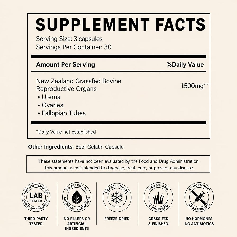 Primal Being Grassfed Beef Female Vitality Supplement - 90 Capsules - image 2