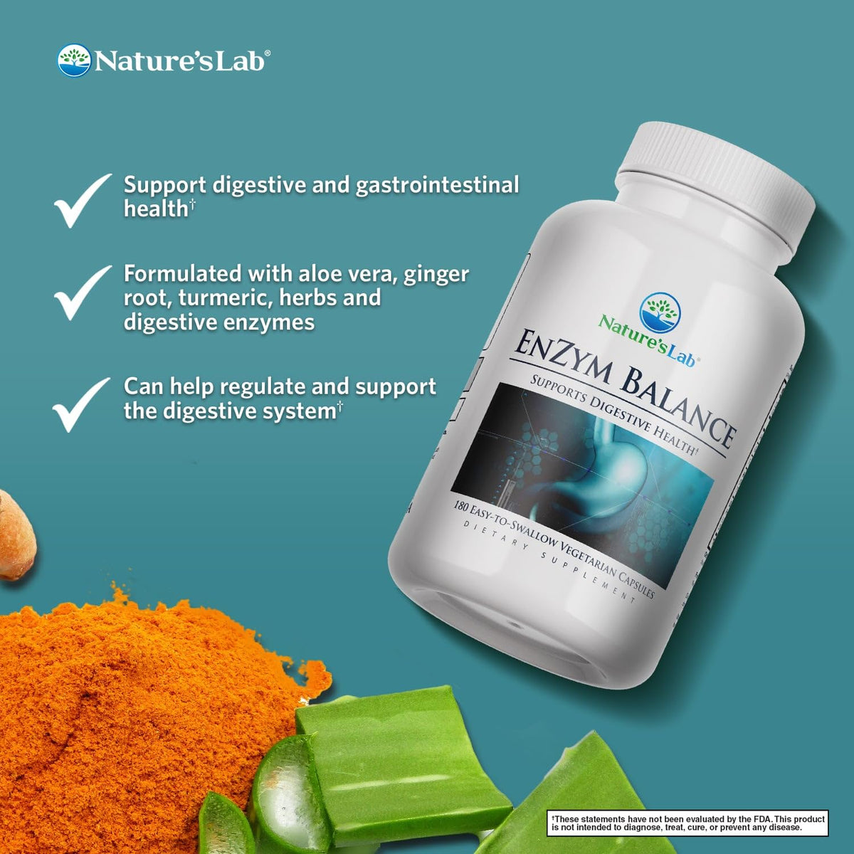 Nature's Lab EnZym Balance Digestive Enzymes - 180 Capsules - image 2