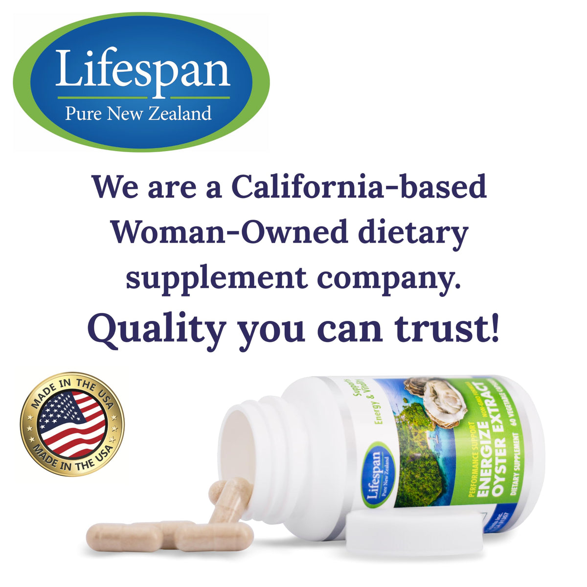 LIFESPAN PURE NEW ZEALAND Energize Oyster Extract 1000mg - image 4