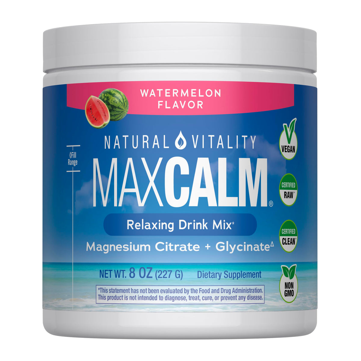 Natural Vitality Calm Magnesium Powder Watermelon - 8 oz