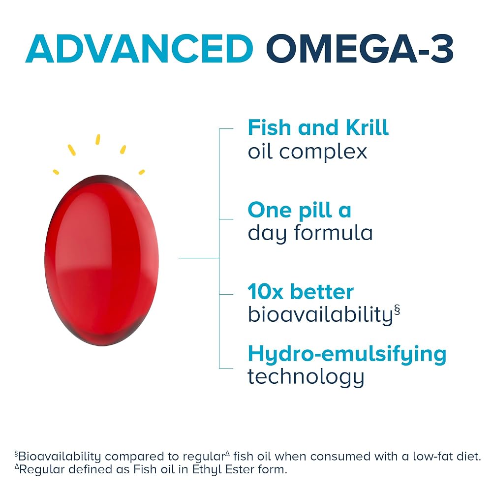 Qunol Advanced Omega-3 Krill & Fish Oil Complex