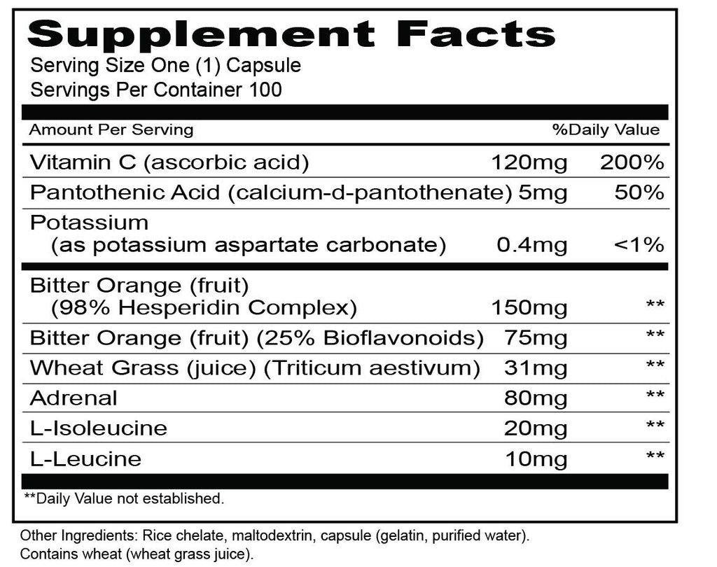 Priority One Vitamins Adrenal Focus Adrenal Support - 100 Capsules - image 2