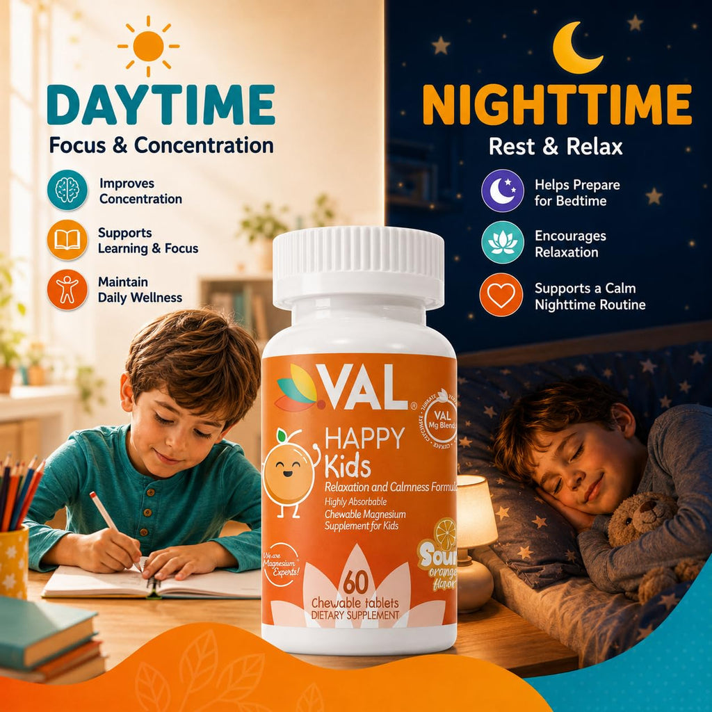 VAL Chewable Magnesium for Kids Relaxation and Calm Formula High