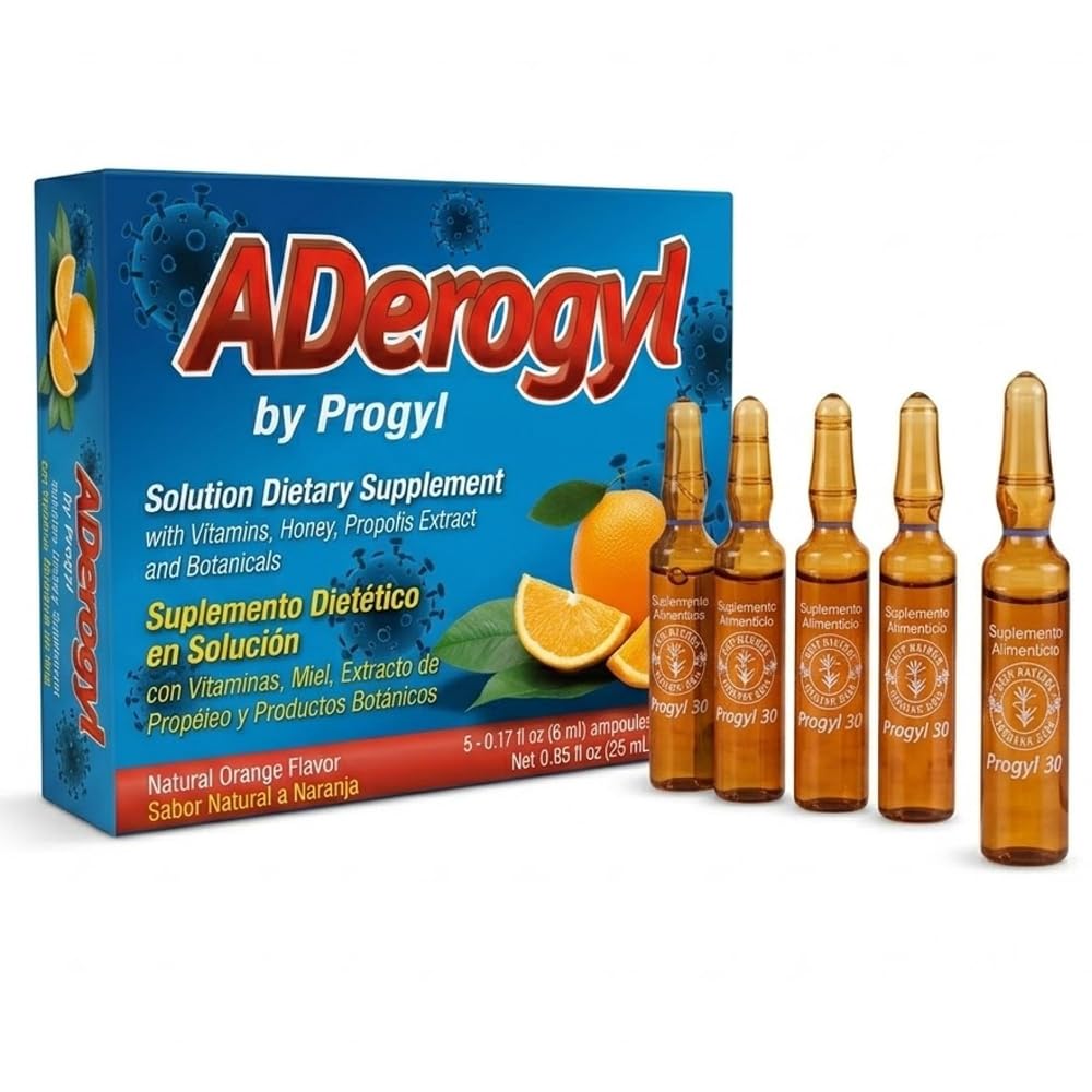 Aderogyl Liquid Multivitamin A C D E Zinc Honey - 5 Ampoules