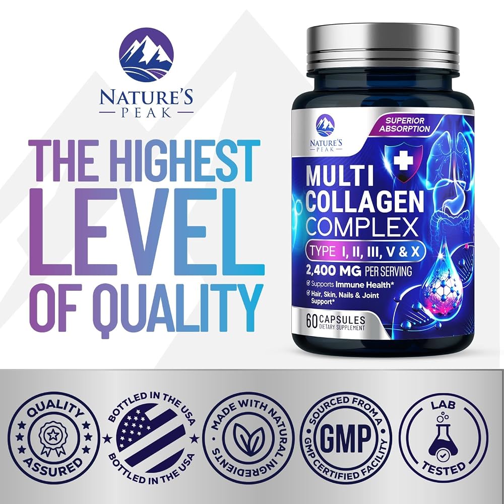 Nature's Peak Multi Collagen Peptides Supplement for Hair