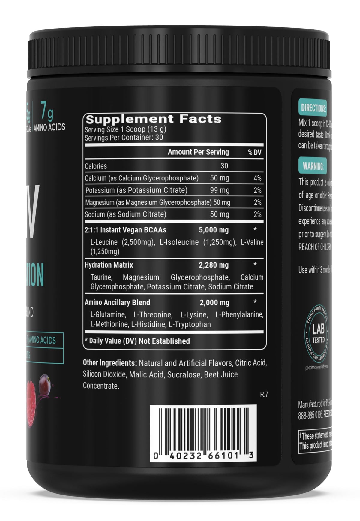 PEScience Amino IV BCAA & EAA Powder, Raspberry Grape - 30 Servings - image 8