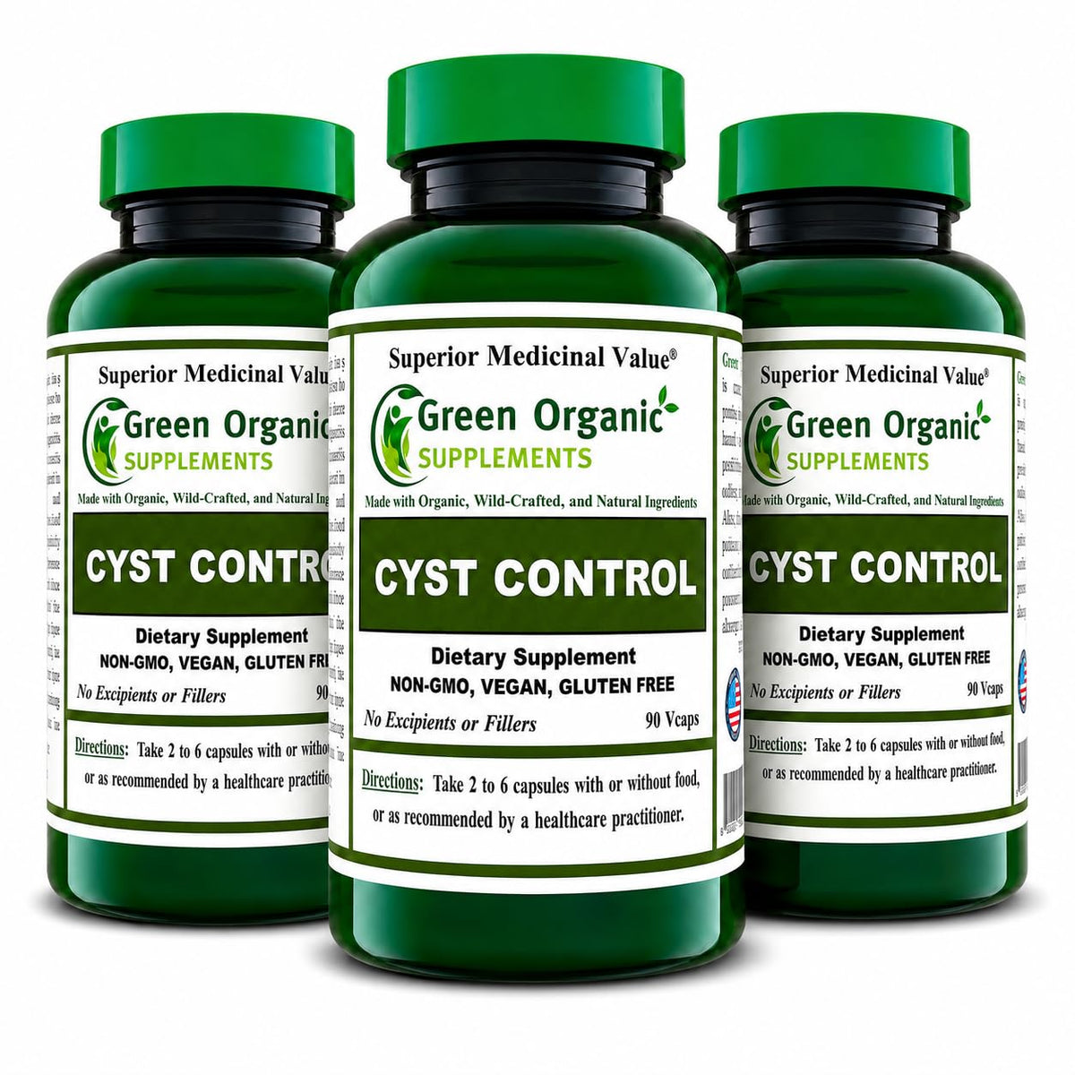 Green Organic Supplements Cyst, Breast Cyst, 90 Vegetarian Capsules, High